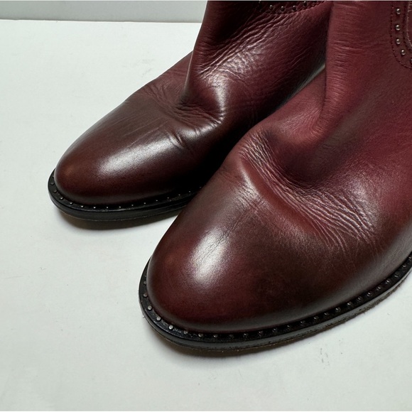 Zadig & Voltaire Red Leather Back Zip Ankle Boots - Picture 4 of 8